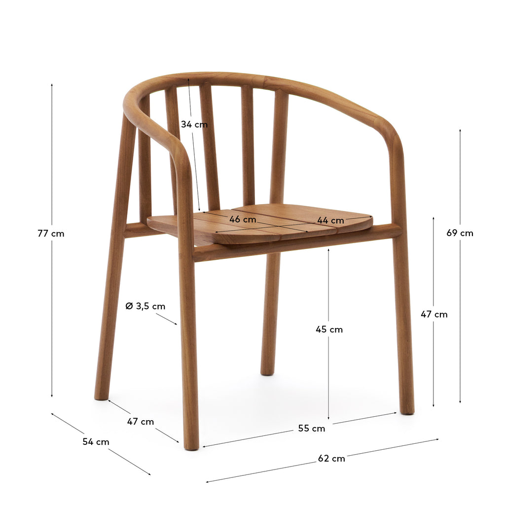 Turqueta stackable chair made from solid teak wood FSC 100%