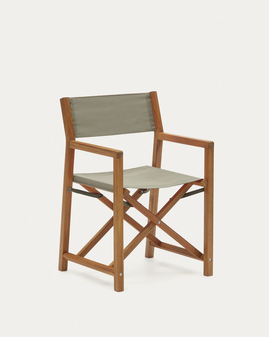 Thianna folding outdoor chair in green with solid acacia wood FSC 100%