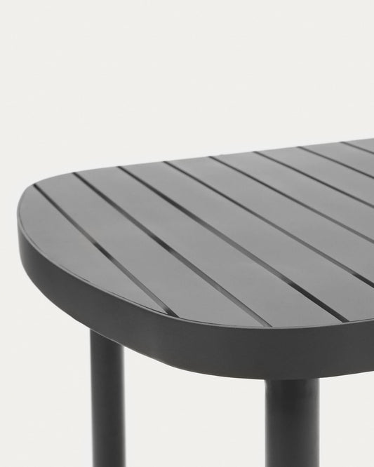 Joncols outdoor aluminium table with a powder coated grey finish, 180 x 90 cm