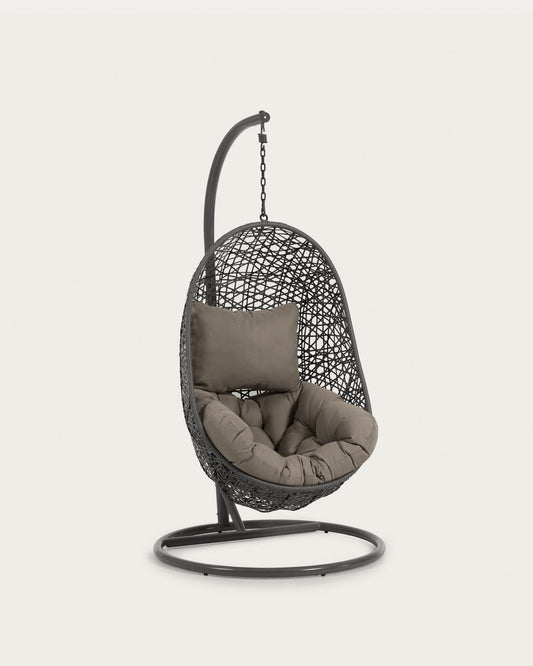 Hanging armchair with dark grey foot Florina dark grey