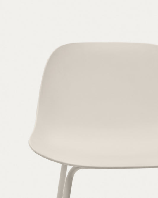 Altea beige stool with beige-finished steel legs 75 cm