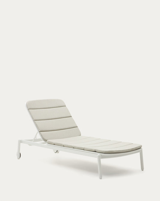 Marcona aluminium sun lounger in a white paint finish