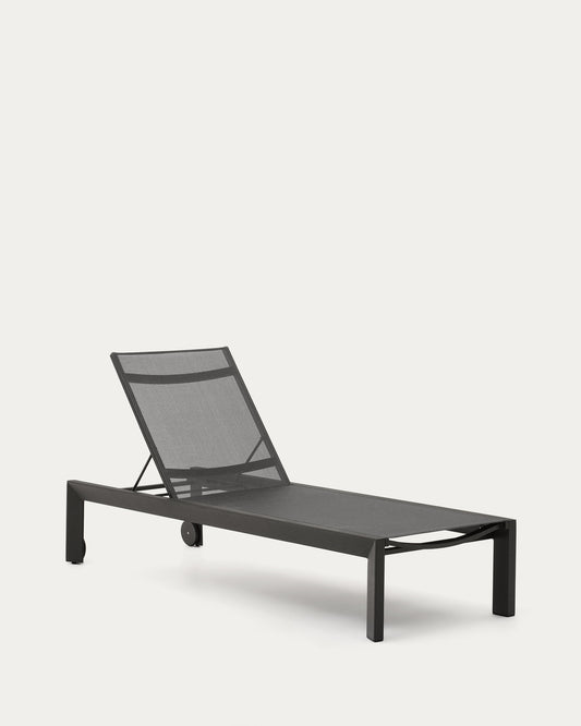 Canutells aluminum sun lounger with dark grey finish