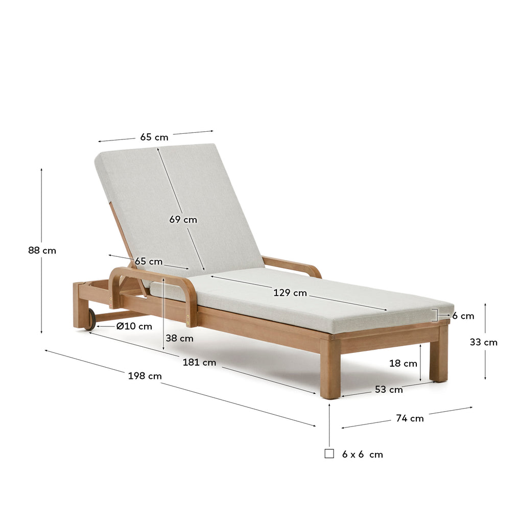 Sonsaura sun lounger made from solid eucalyptus wood FSC 100%