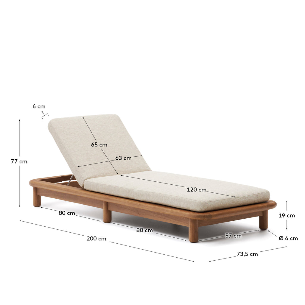 Turqueta sun lounger made from solid teak wood FSC 100%
