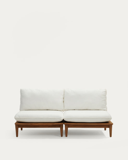 Portitxol set of 2 modular armchairs in solid teak