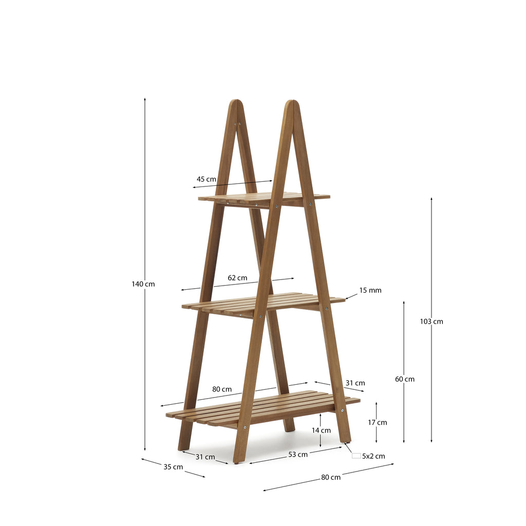 Victora outdoor shelving unit made from solid acacia wood, 80 x 140 cm FSC 100%