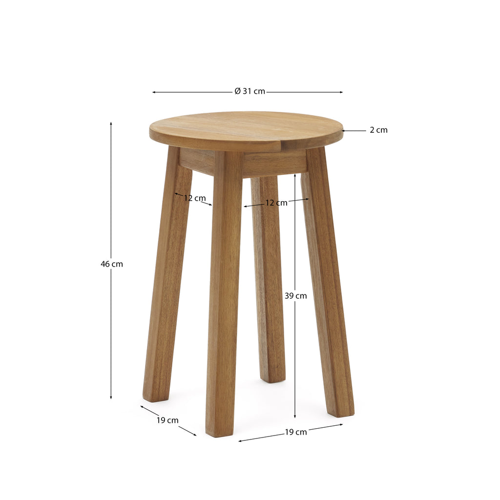 Amel outdoor footrest made from solid acacia wood FSC 100%