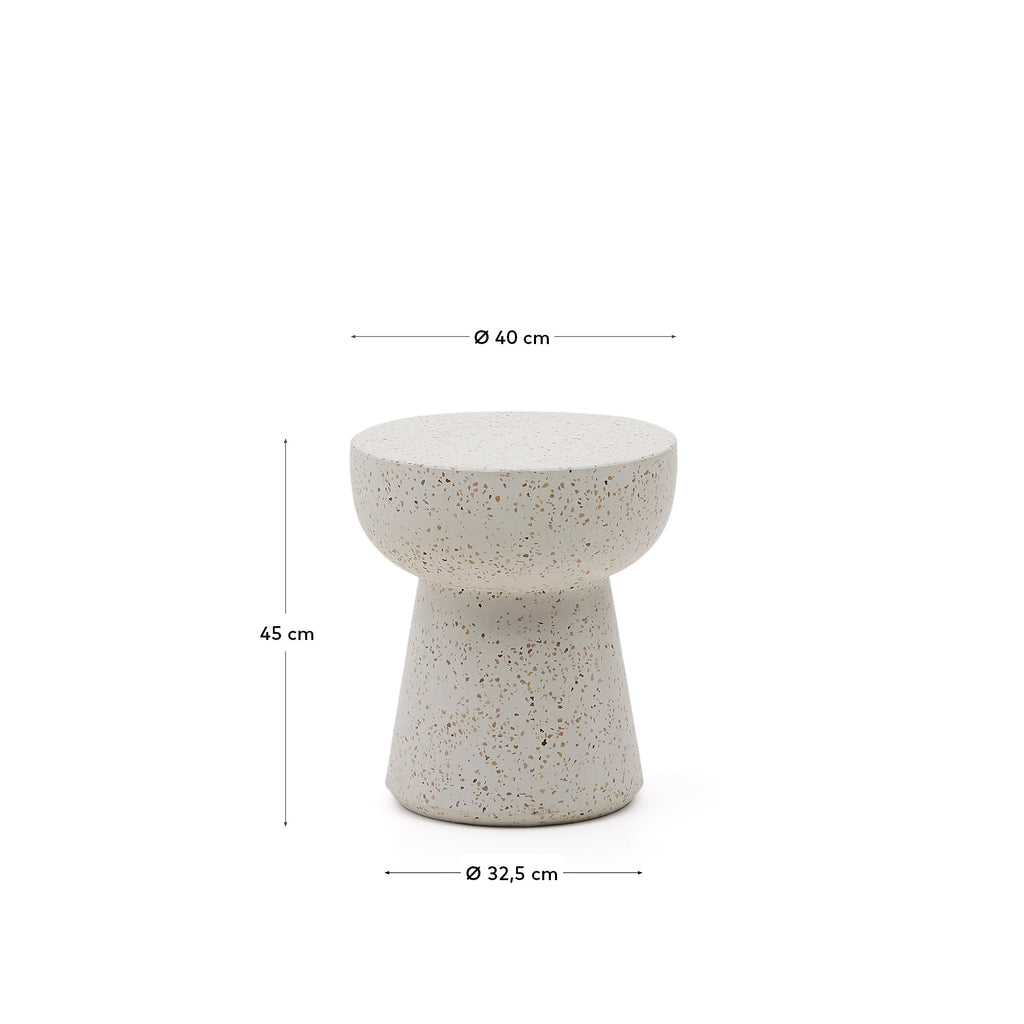 Pada white terrazzo side table, Ø 40 cm