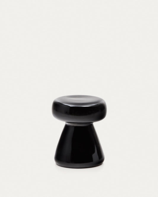 Manya black ceramic side table, Ø 38 cm