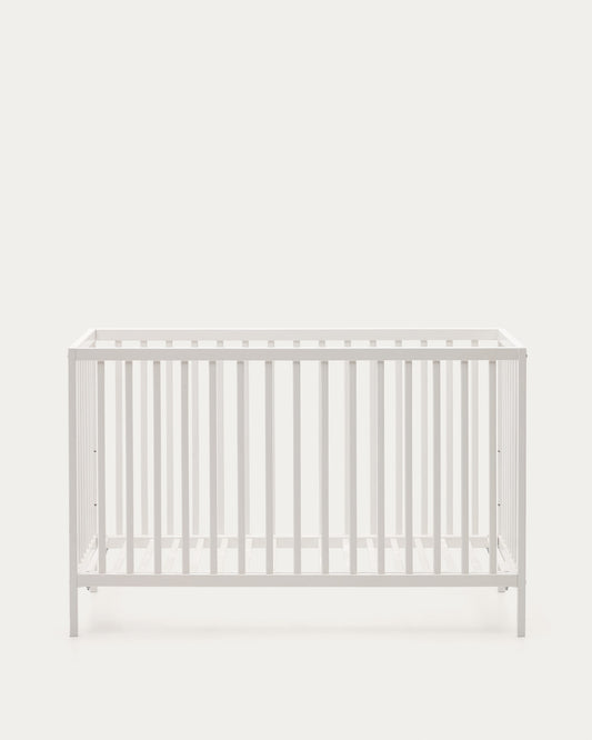 Shantal solid ash wood cot in white finish, 60 x 120 cm