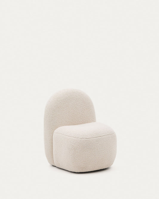 Bucky child’s armchair in white bouclé