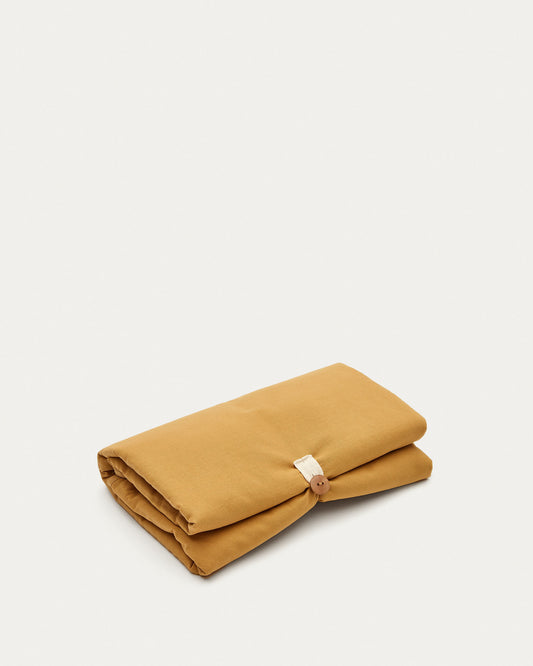 Deya travel baby changing mat in mustard cotton