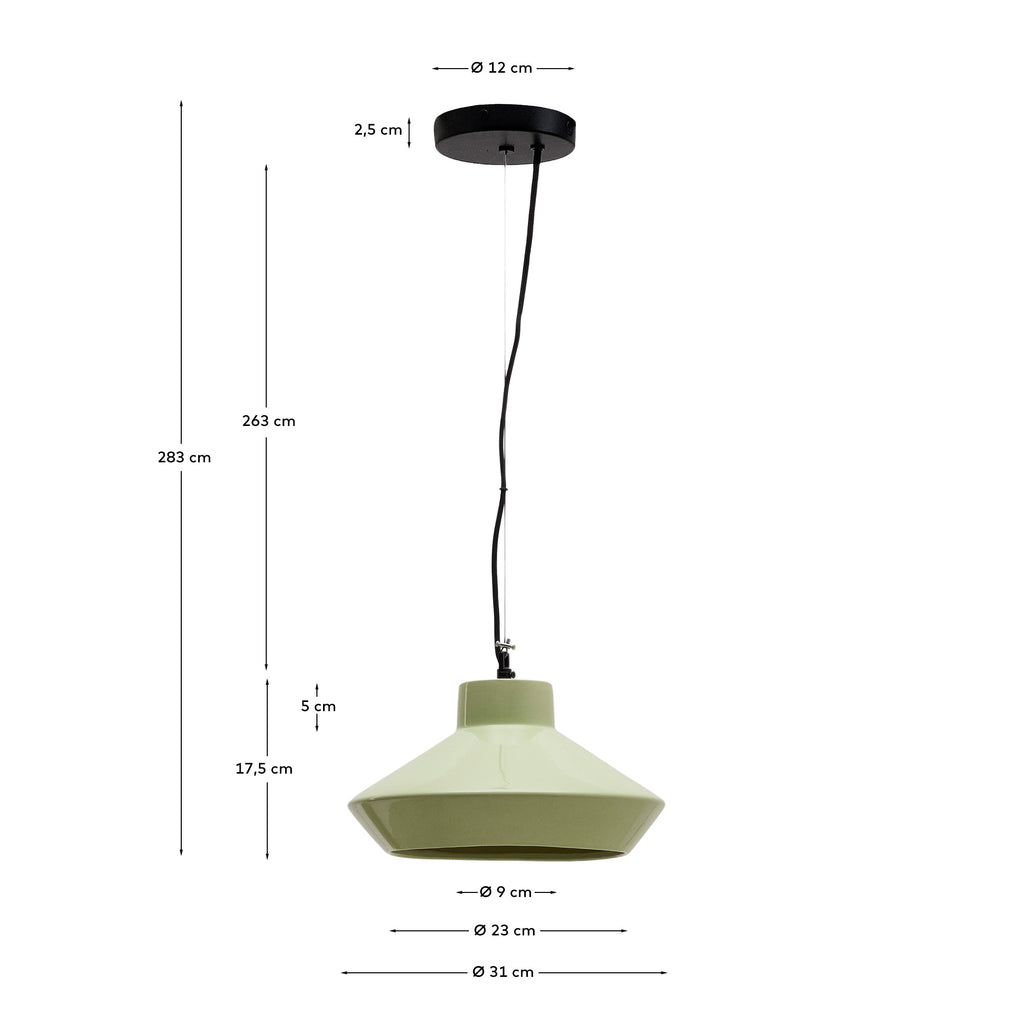 Portol green ceramic ceiling lamp