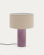 Toneric ceramic table lamp with a lilac finish and cotton