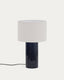 Toneric ceramic table lamp with blue finish and cotton