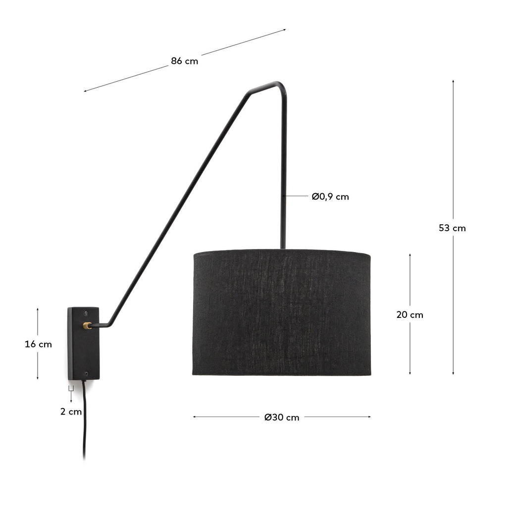 Jex wall lamp made of black painted metal