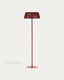 Aldet outdoor solar floor lamp in terracotta mottled rope cord with terracotta metal stand Ø46cm