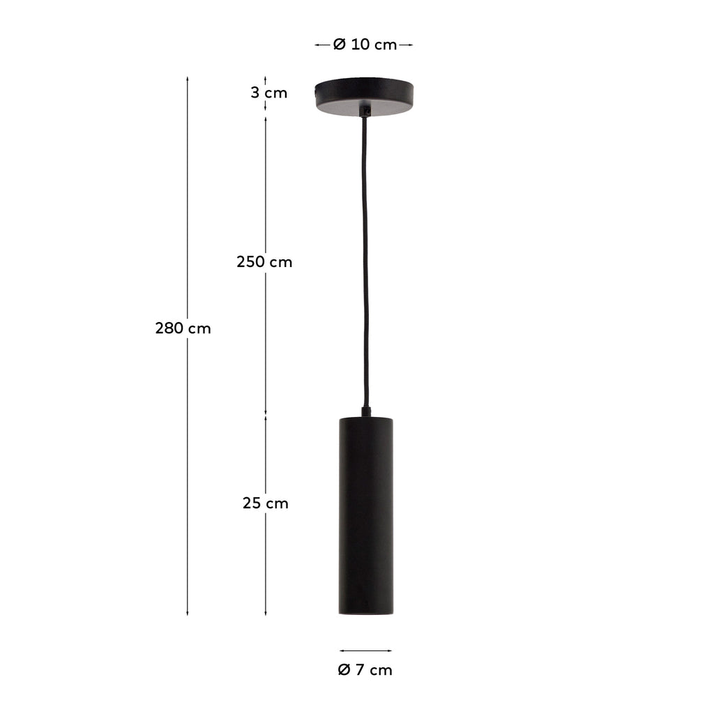 Andia aluminium ceiling lamp with black painted finish