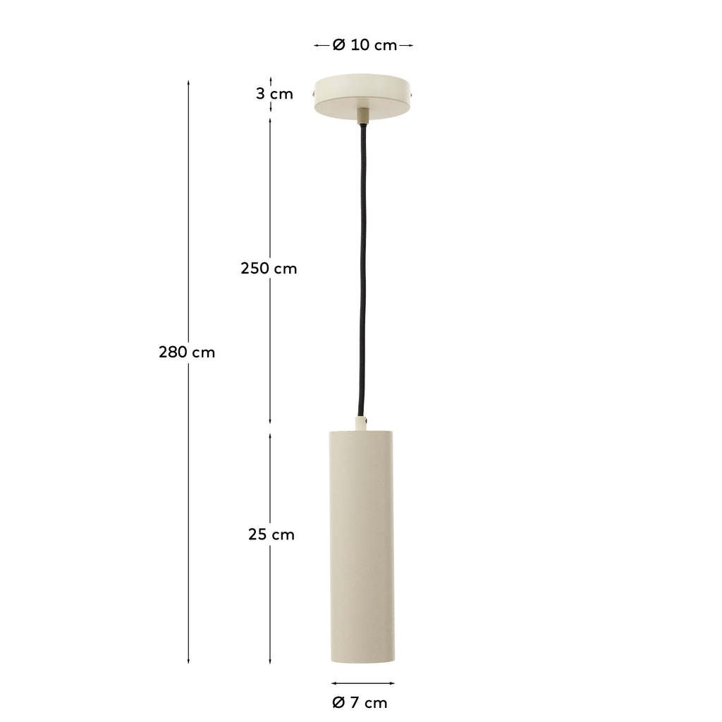 Andia aluminium ceiling lamp with beige painted finish