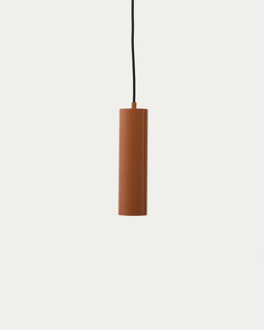 Andia aluminium ceiling lamp with terracotta painted finish
