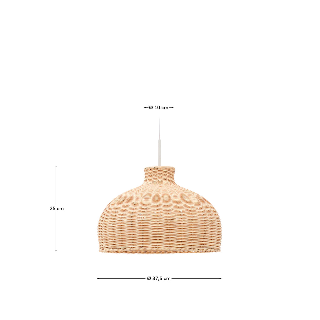 Ennia rattan lamp shade with light finish Ø38cm