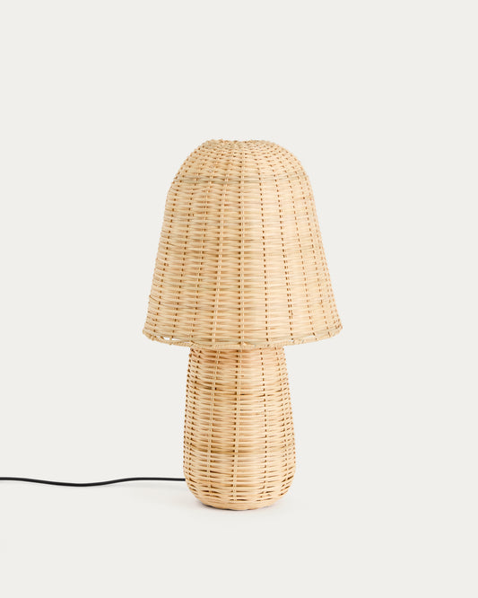 Neuda rattan table lamp with light finish