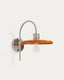 Nuvira wall light in light grey brushed metal with orange lampshade
