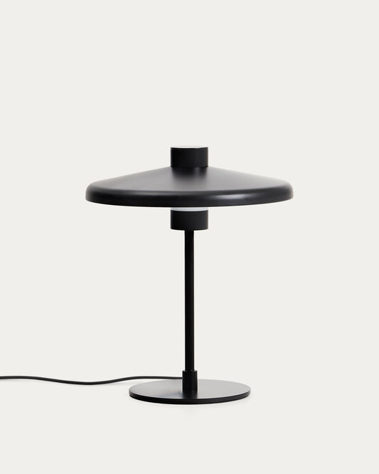 Nuvira table lamp in black satin metal