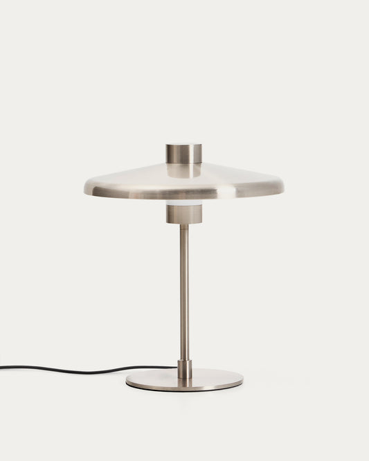 Nuvira table lamp in light grey brushed metal