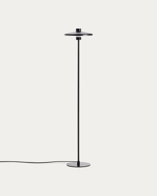 Nuvira floor lamp in black satin metal