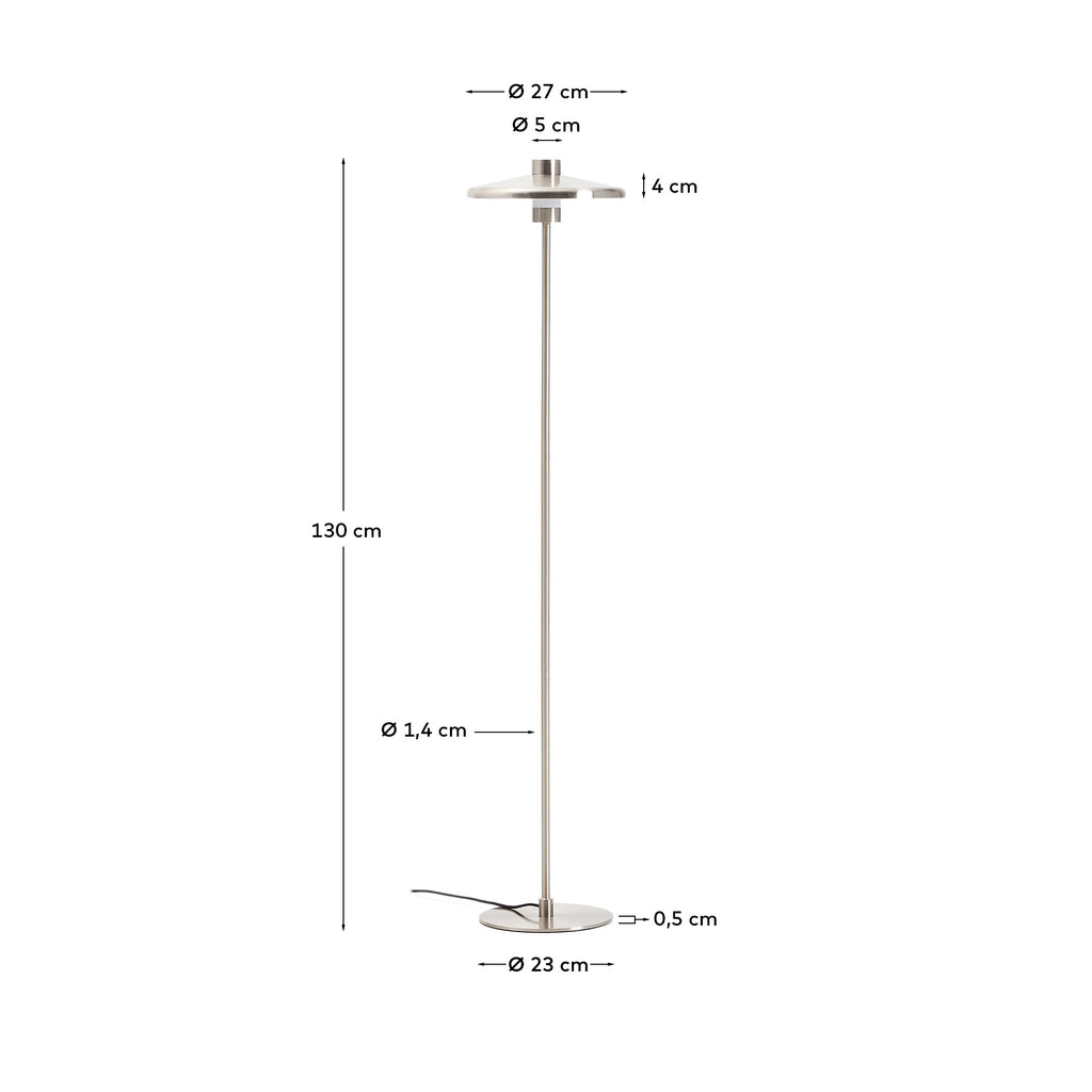 Nuvira floor lamp in light grey brushed metal