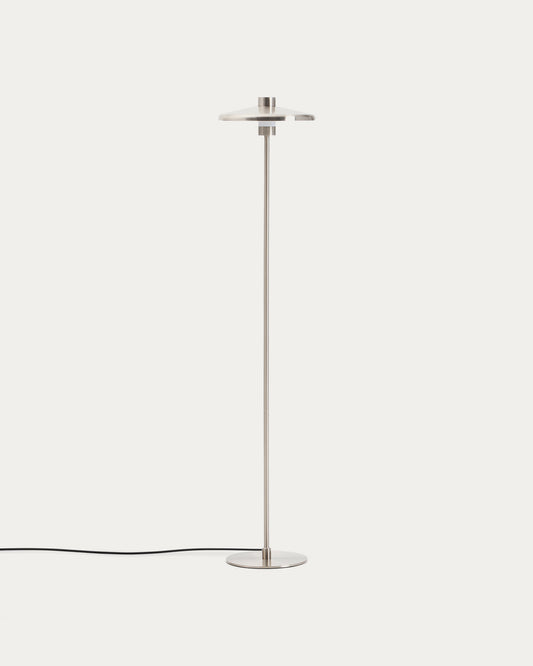 Nuvira floor lamp in light grey brushed metal