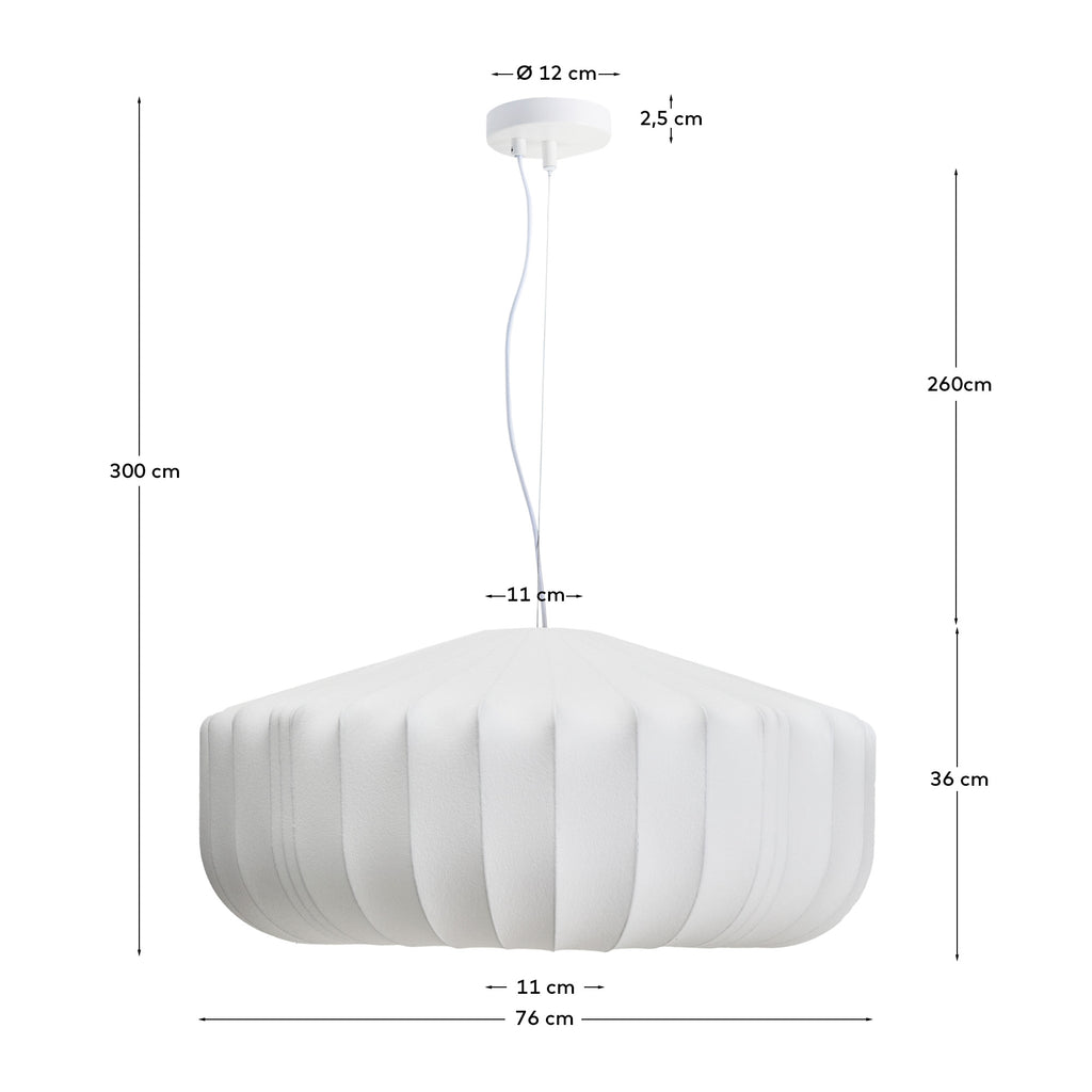 Somar ceiling lamp made with synthetic fibres and steel rods Ø76cm