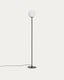 Brisia metal floor lamp with black finish and 1 frosted glass ball Ø20 cm