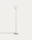 Brisia metal floor lamp with brushed brass finish and 1 frosted glass ball Ø20cm