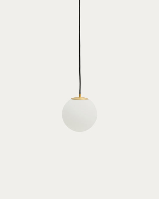 Brisia metal ceiling lamp with brushed brass finish and 1 frosted glass ball Ø15cm