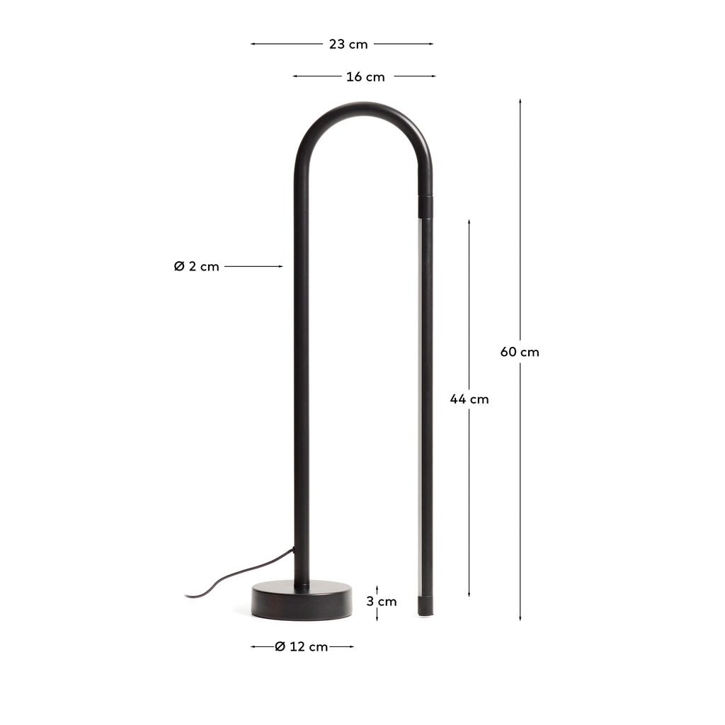Bow black aluminium table lamp