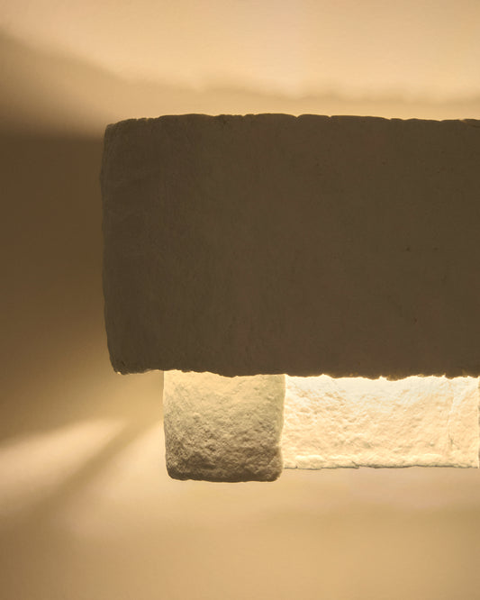 Bedala white papier-mâché wall light