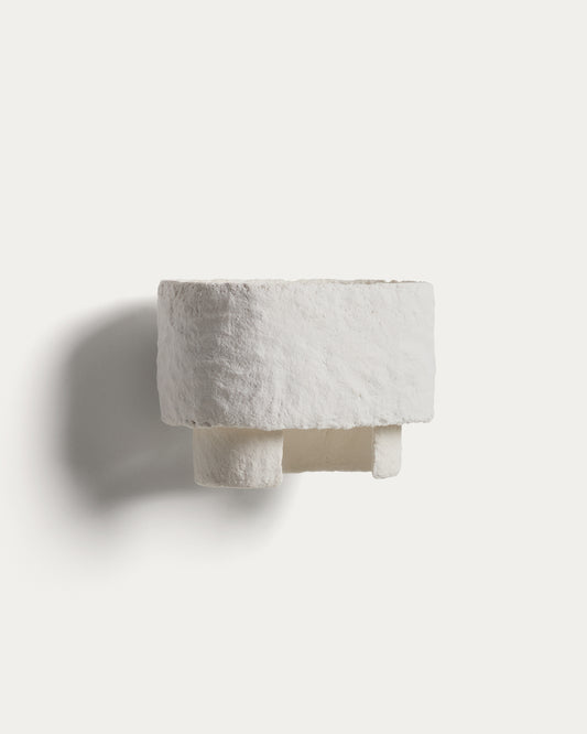 Bedala white papier-mâché wall light