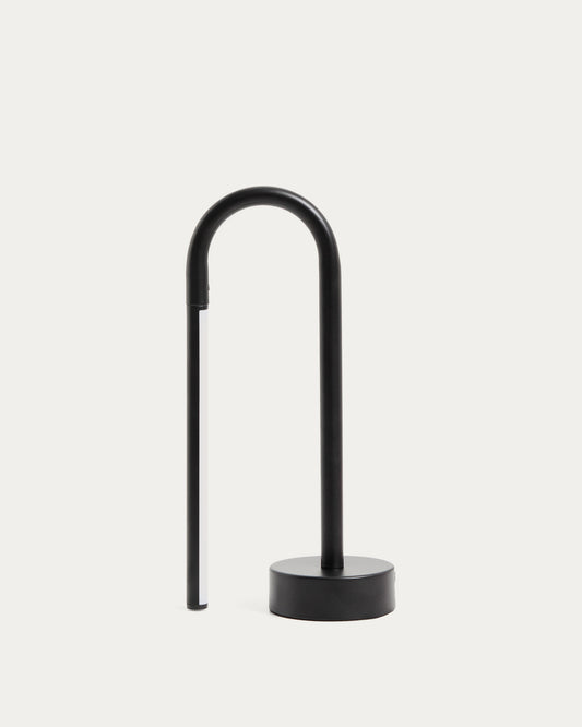 Bow black aluminium portable table lamp
