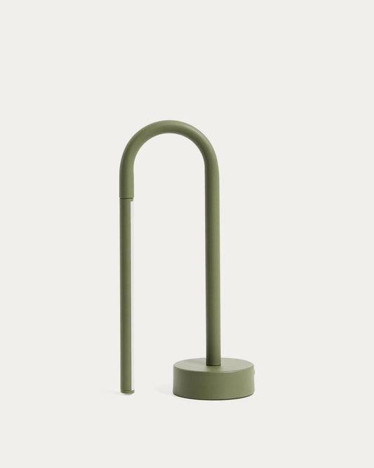 Bow green aluminium portable table lamp