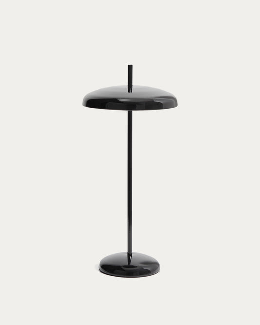 Porte black aluminium portable table lamp