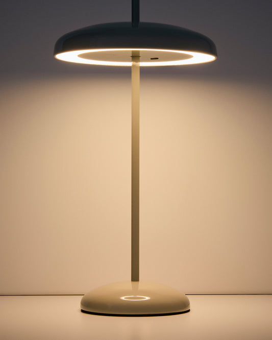 Porte light grey aluminium portable table lamp