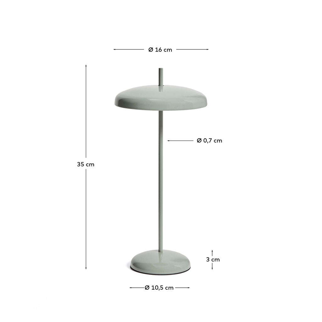 Porte light green metal portable table lamp