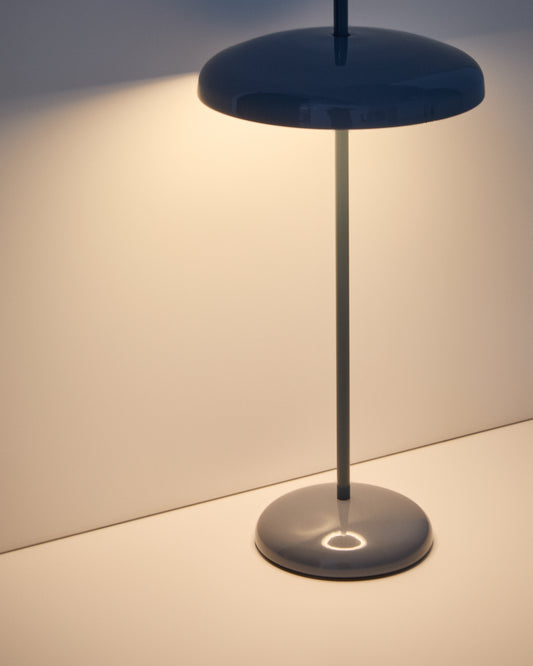 Porte blue aluminium portable table lamp