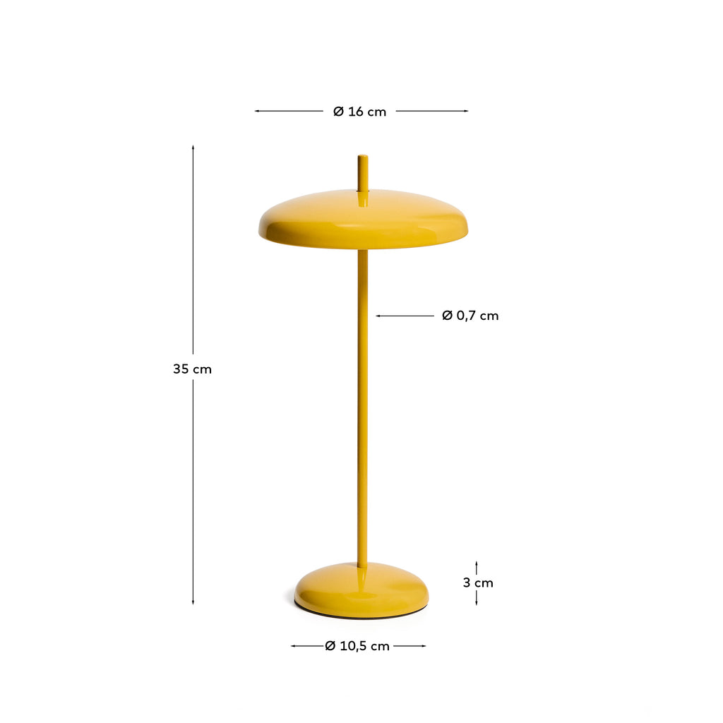 Porte yellow aluminium portable table lamp