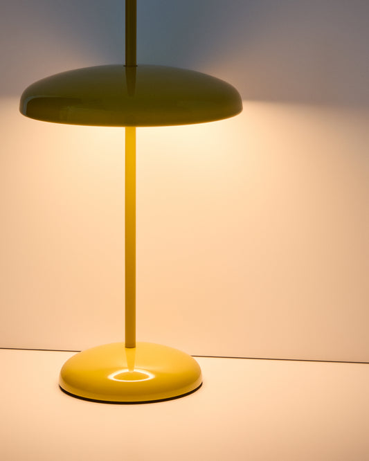 Porte yellow aluminium portable table lamp