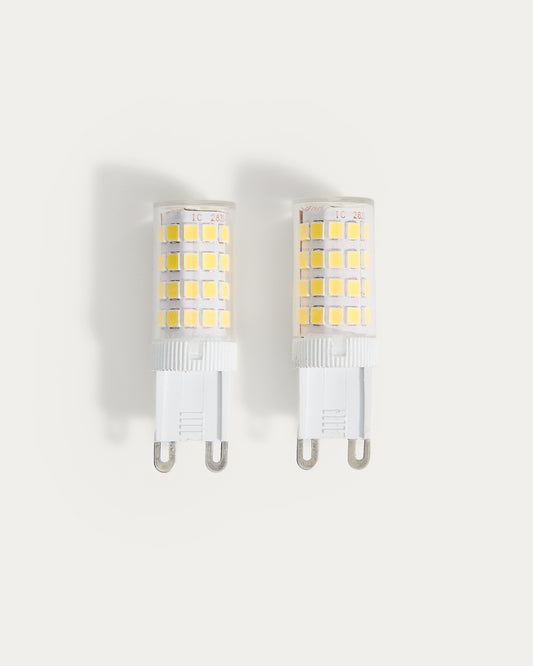 Set of 2 LED Bulb G9 bulbs 4W and 60 mm warm light
