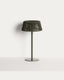 Aldet outdoor solar table lamp in green flat rope cord with metal stand
